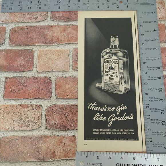 Gordons‎ - There's no gin like Gordon's - 1950 Vtg Alcohol PRINT AD Ephemera - Picture 3 of 6